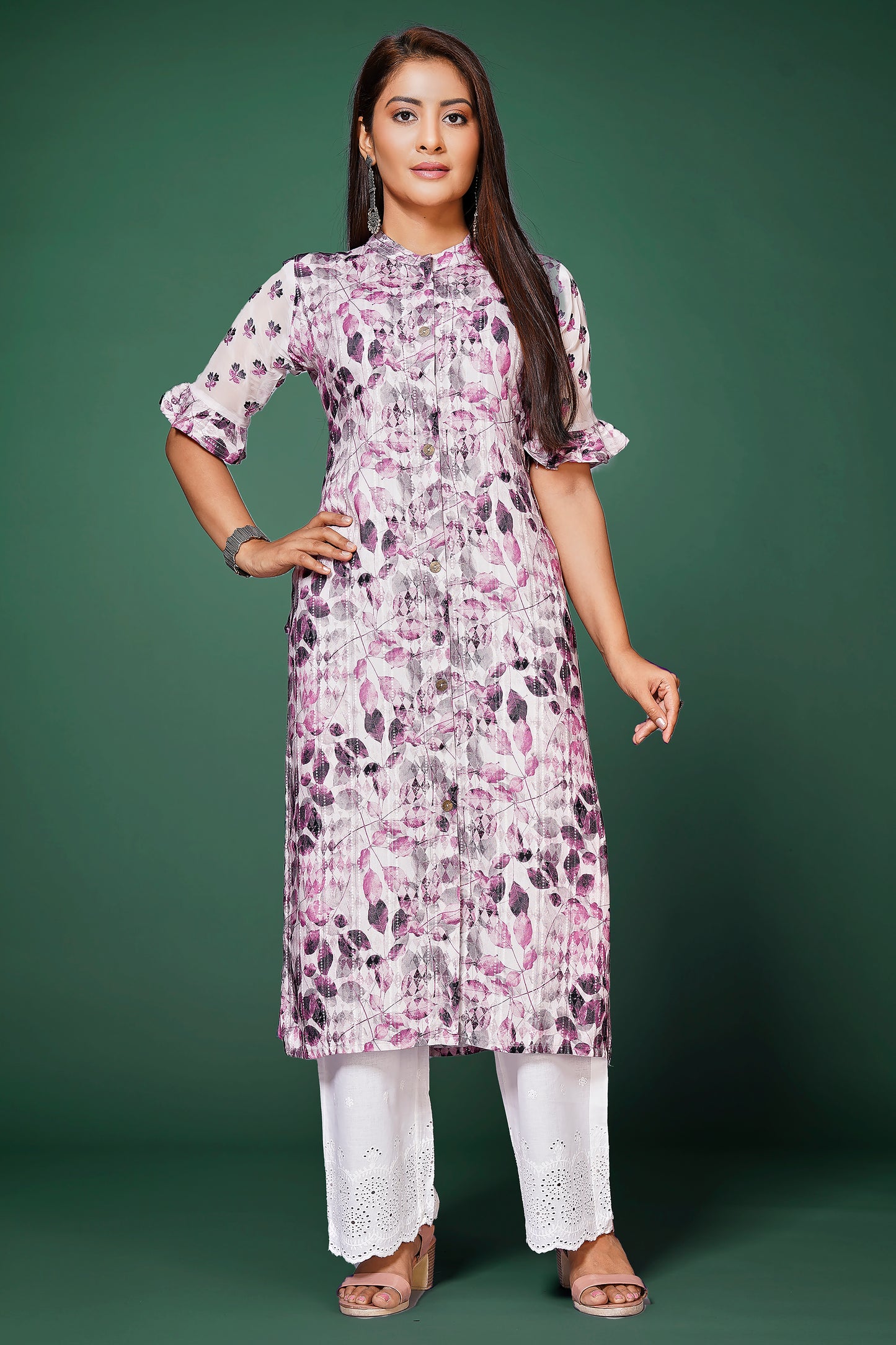 Womens Cotton Printed Straight Kurta Top