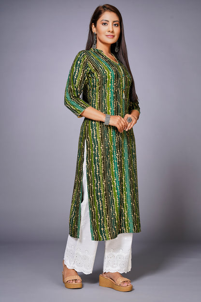 Womens Cotton Printed Straight Kurta Top