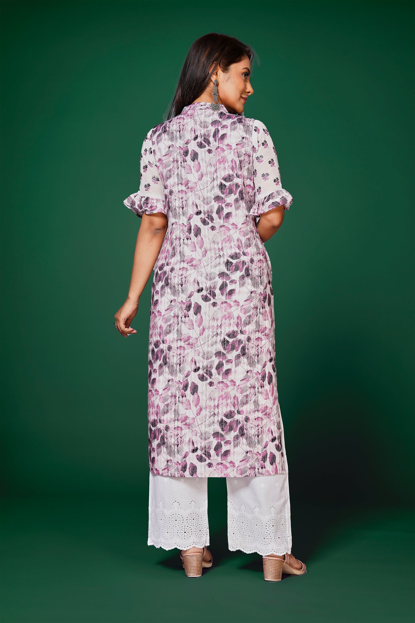 Womens Cotton Printed Straight Kurta Top