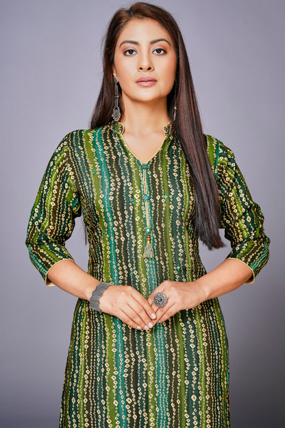 Womens Cotton Printed Straight Kurta Top